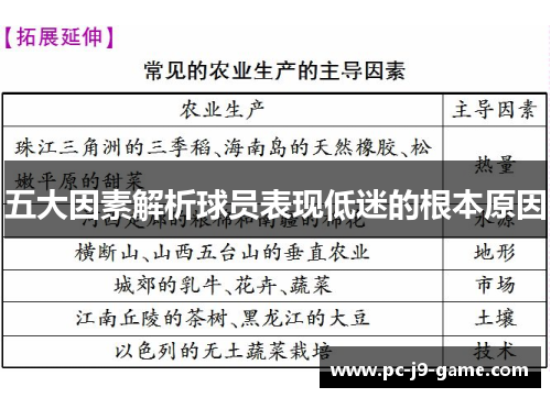 五大因素解析球员表现低迷的根本原因
